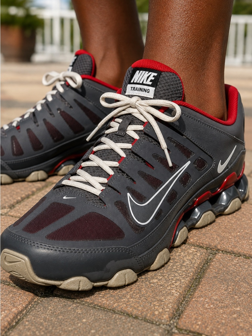 Nike Reax Training Shoes Men's Gray Red Athletic Sneakers 621716-013 Size US 12
